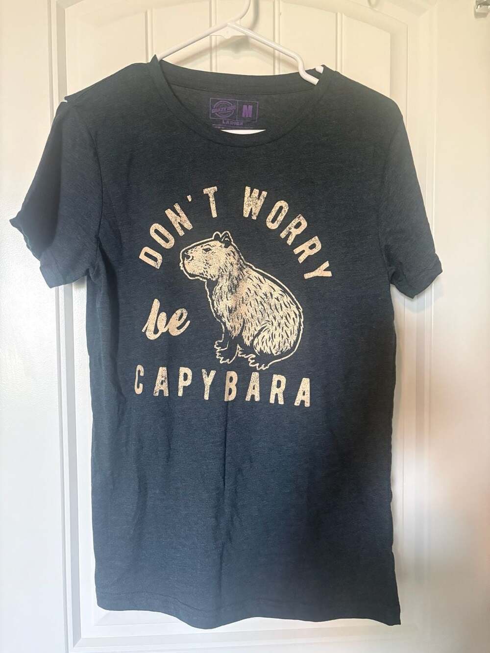 Crazy Dog T-Shirts Women's 'Don't Worry Be Capybara' Graphic T-Shirt